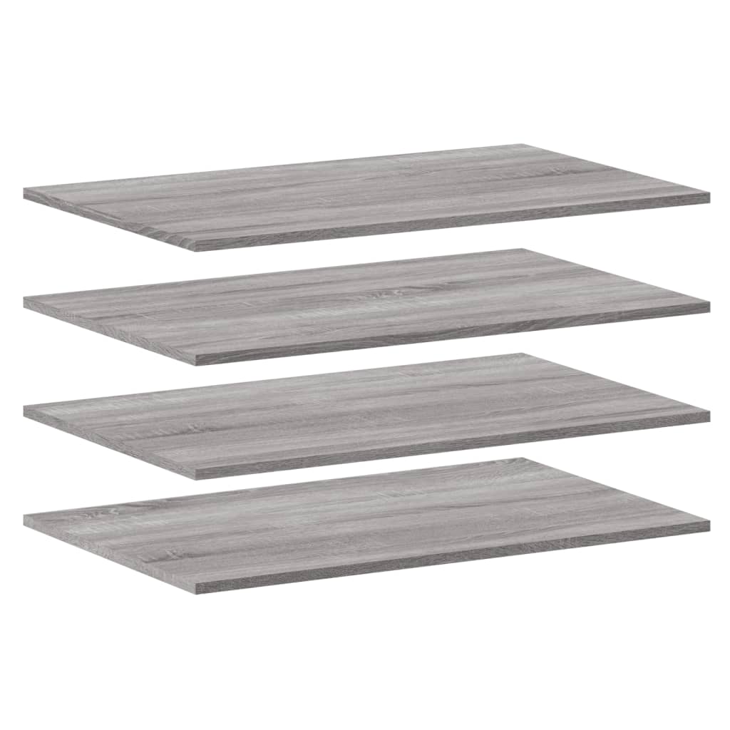 Étagères murales 4 pcs. Gris Sonoma 80x50x1,5 cm matériau bois