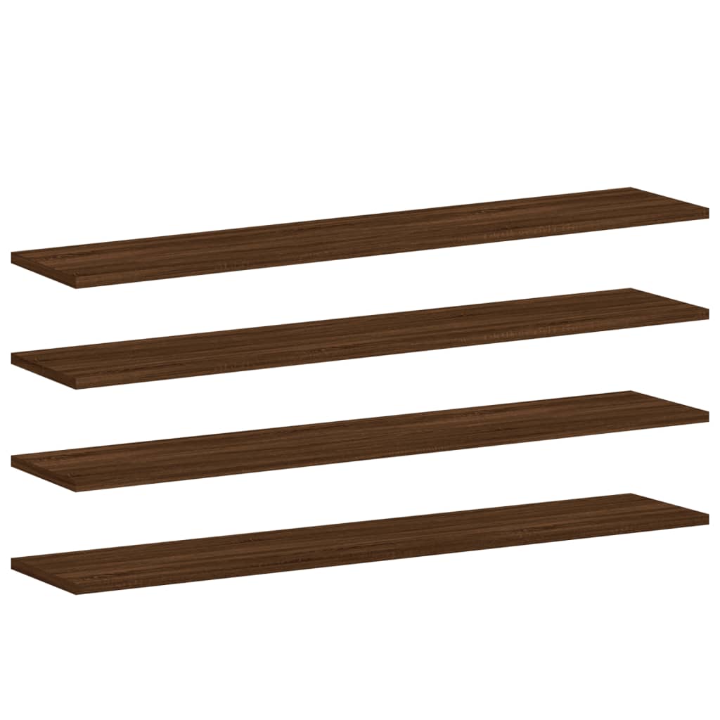 Wandregale 4 Stk. Braun Eichen-Optik 100x20x1,5cm Holzwerkstoff
