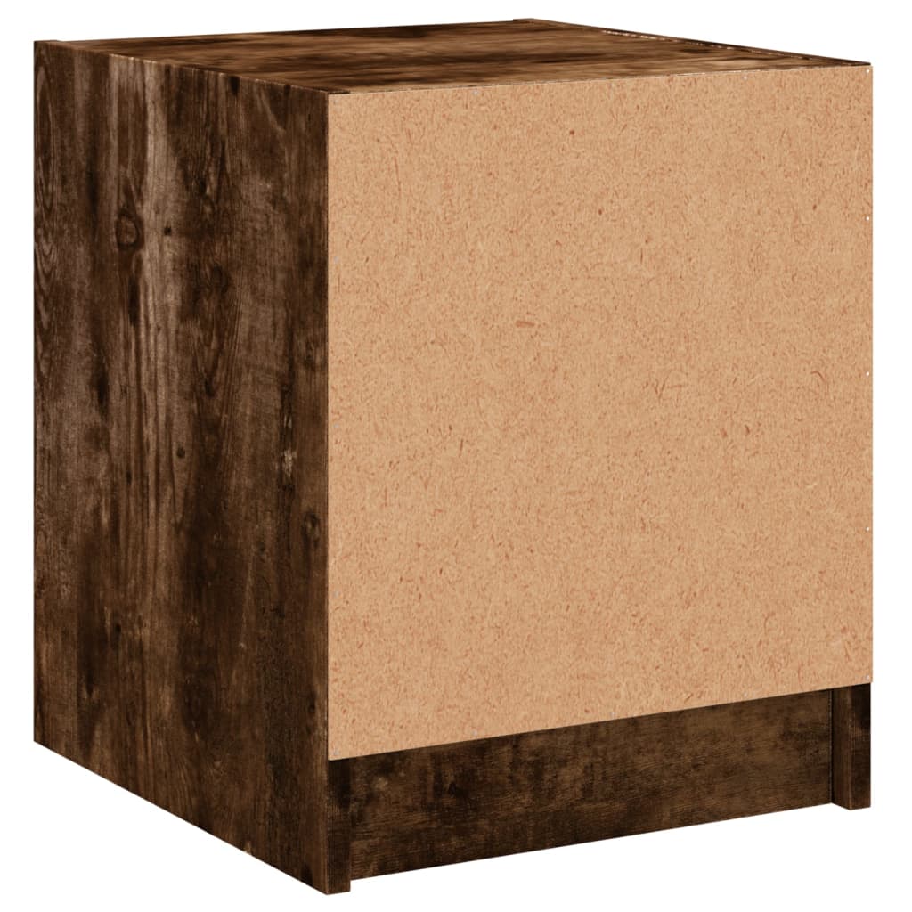 Bedside tables with glass doors 2 pcs. Smoked oak 35x37x42 cm