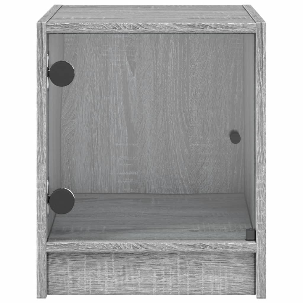 Bedside table with glass door Gray Sonoma 35x37x42 cm