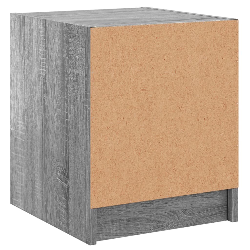 Bedside table with glass door Gray Sonoma 35x37x42 cm
