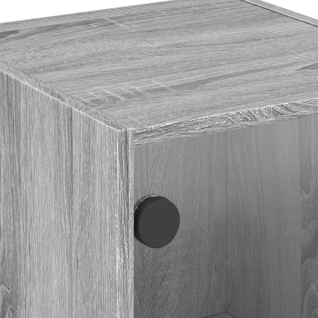 Bedside table with glass door Gray Sonoma 35x37x42 cm