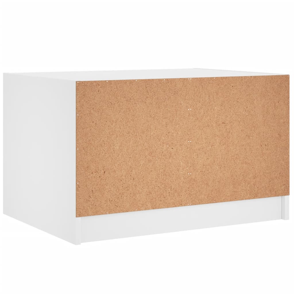 Coffee table with glass doors white 68x50x42 cm