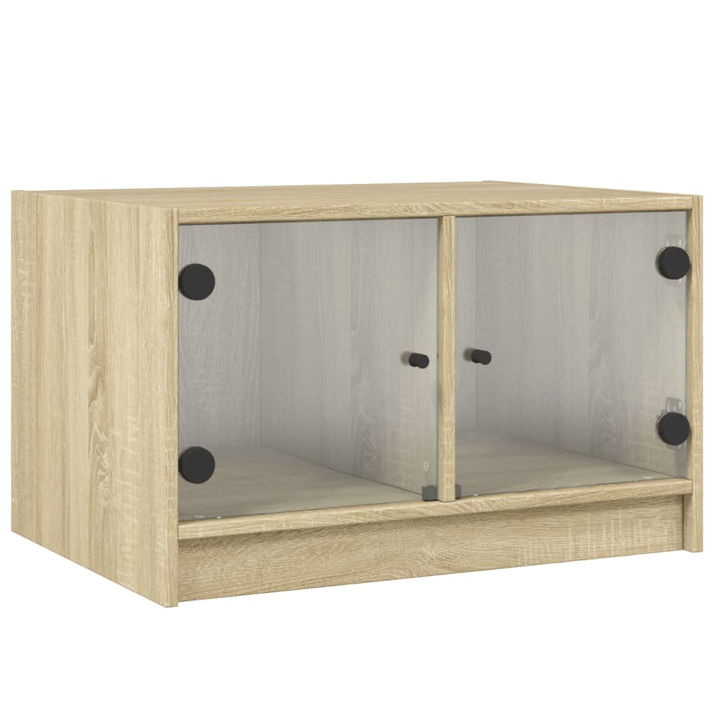 Coffee table with glass doors Sonoma oak 68x50x42 cm