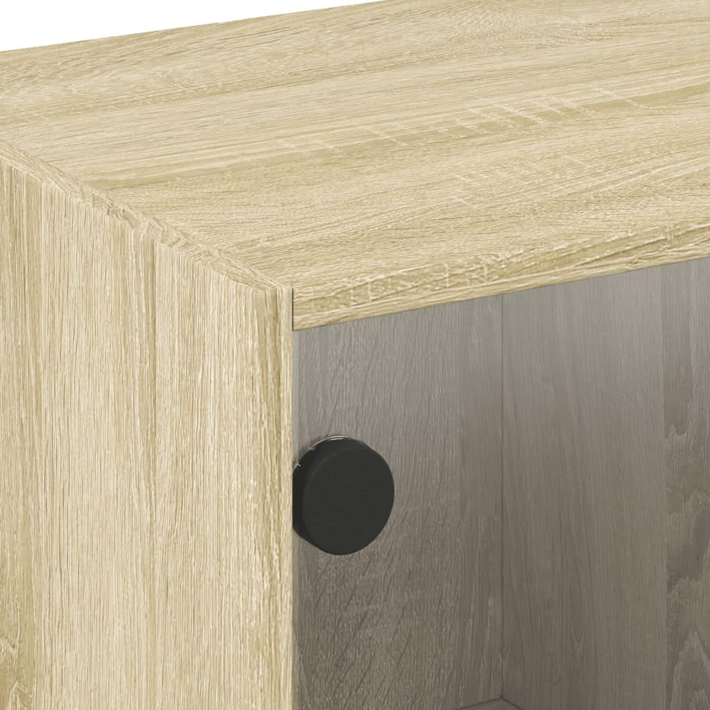 Coffee table with glass doors Sonoma oak 68x50x42 cm