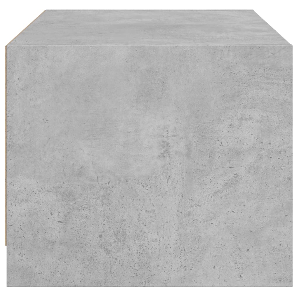 Table basse avec portes vitrées gris béton 68x50x42 cm