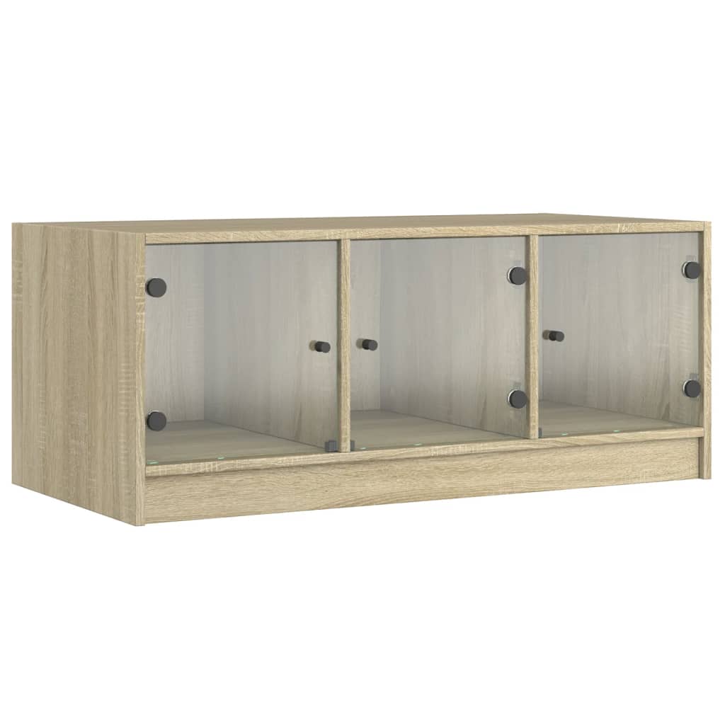 Table basse avec portes vitrées Chêne Sonoma 102x50x42 cm