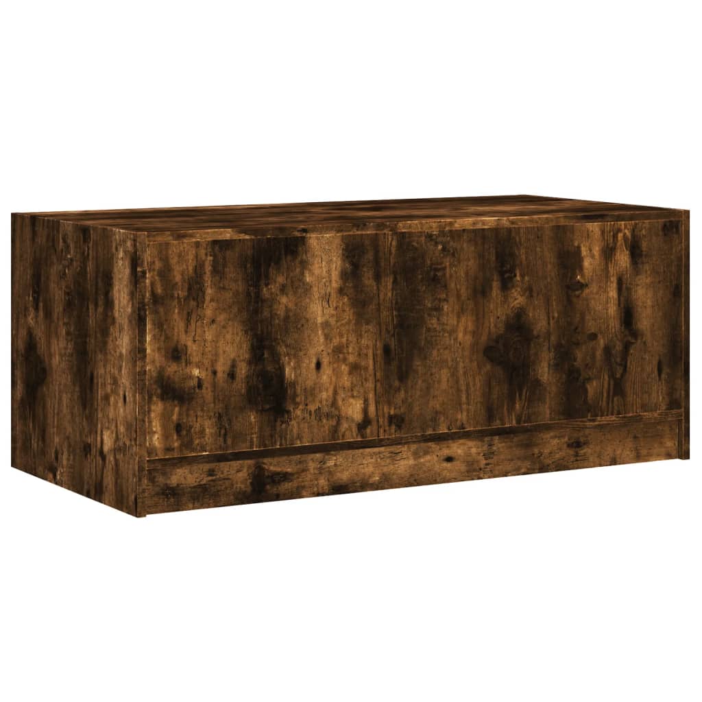 Table basse avec portes vitrées chêne fumé 102x50x42 cm