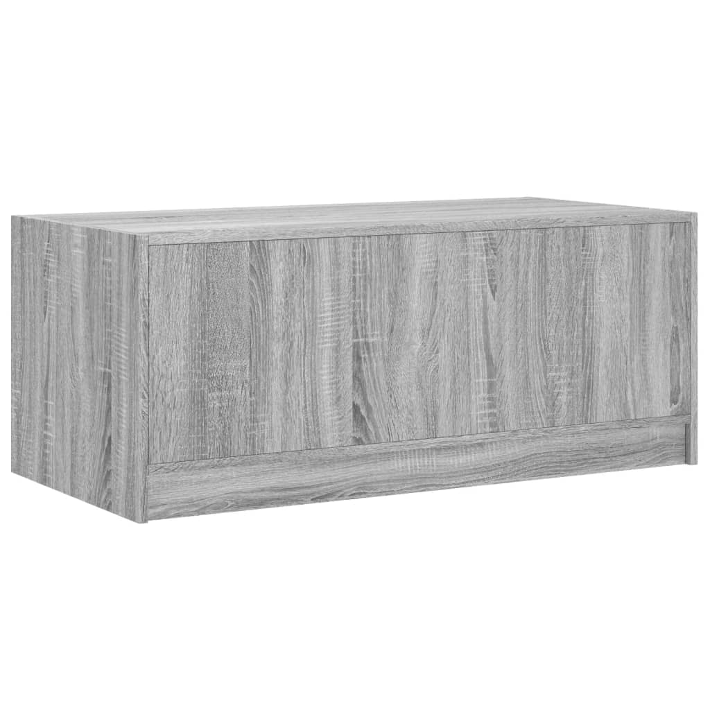 Table basse avec portes en verre Gris Sonoma 102x50x42 cm