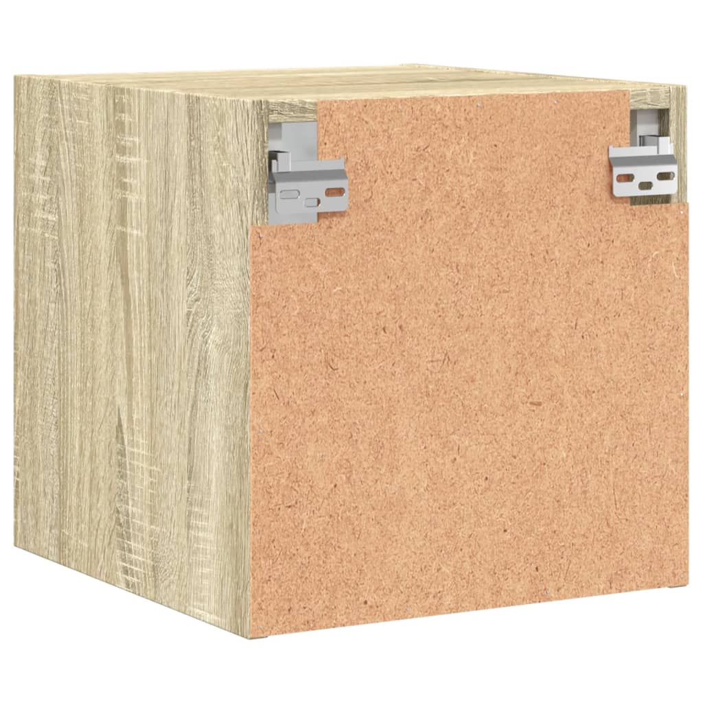 Bedside table with glass door Sonoma oak 35x37x35 cm