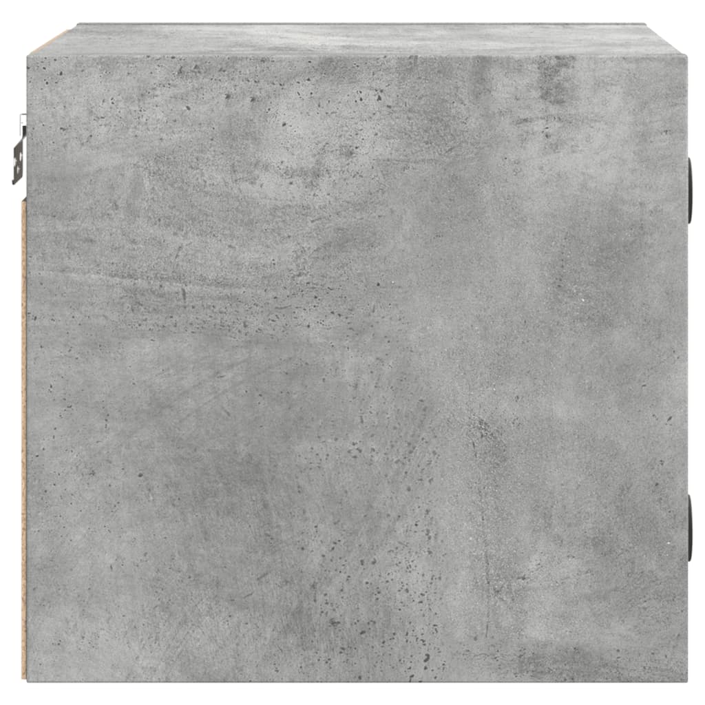 Bedside table with glass door concrete grey 35x37x35 cm