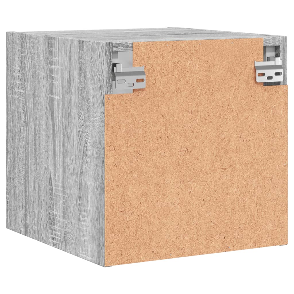 Bedside table with glass door Gray Sonoma 35x37x35 cm