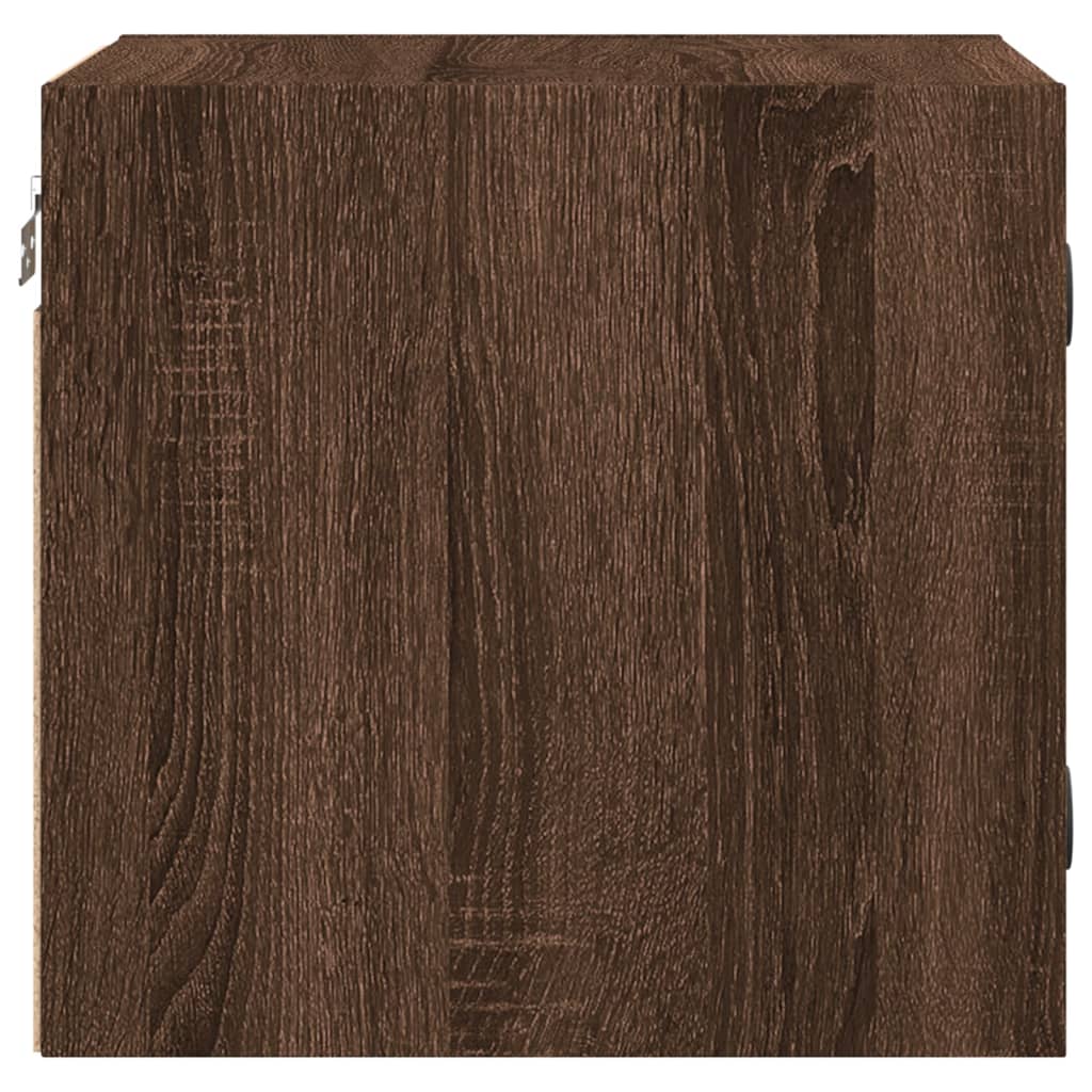 Bedside table with glass door brown oak look 35x37x35 cm