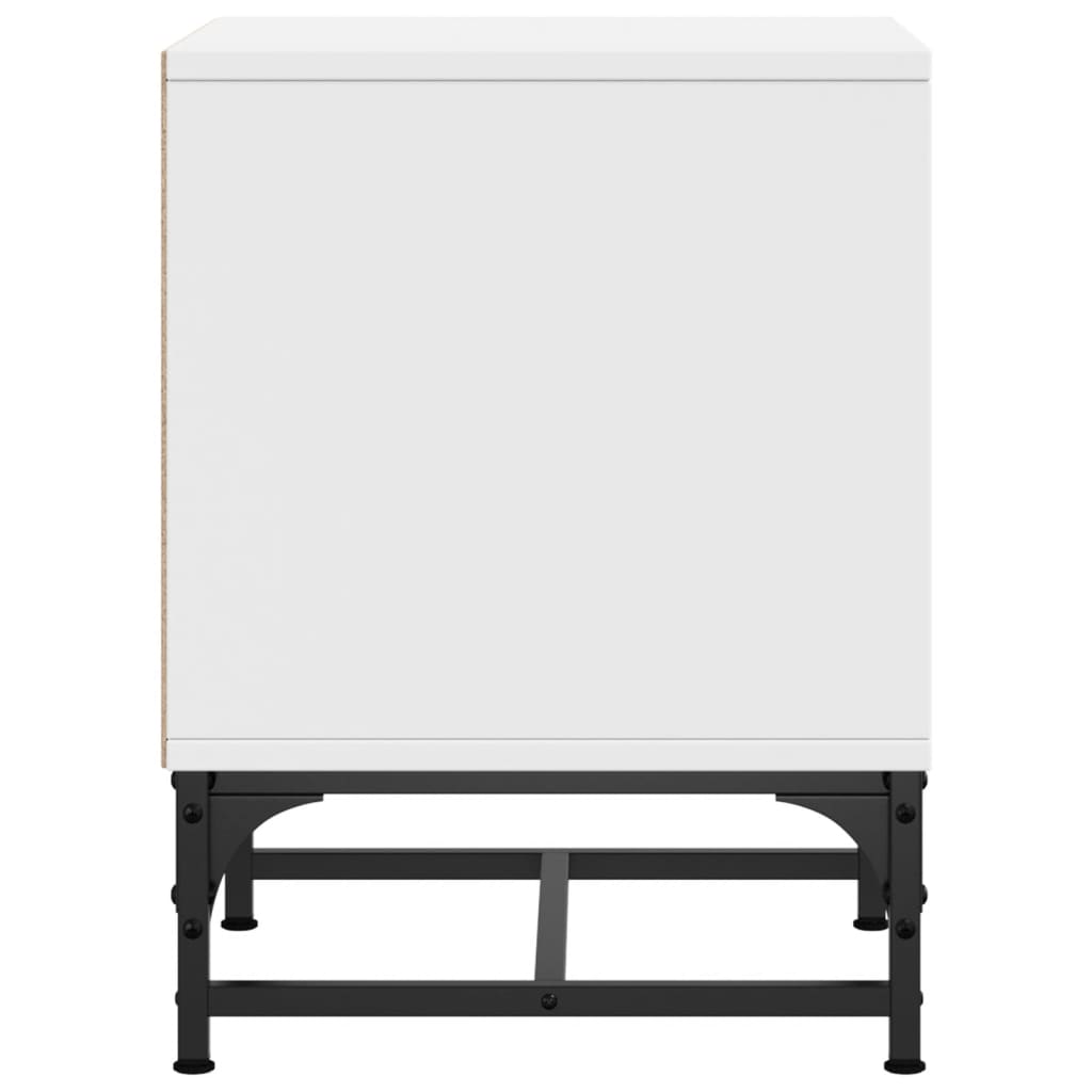Bedside table with glass door white 35x37x50 cm