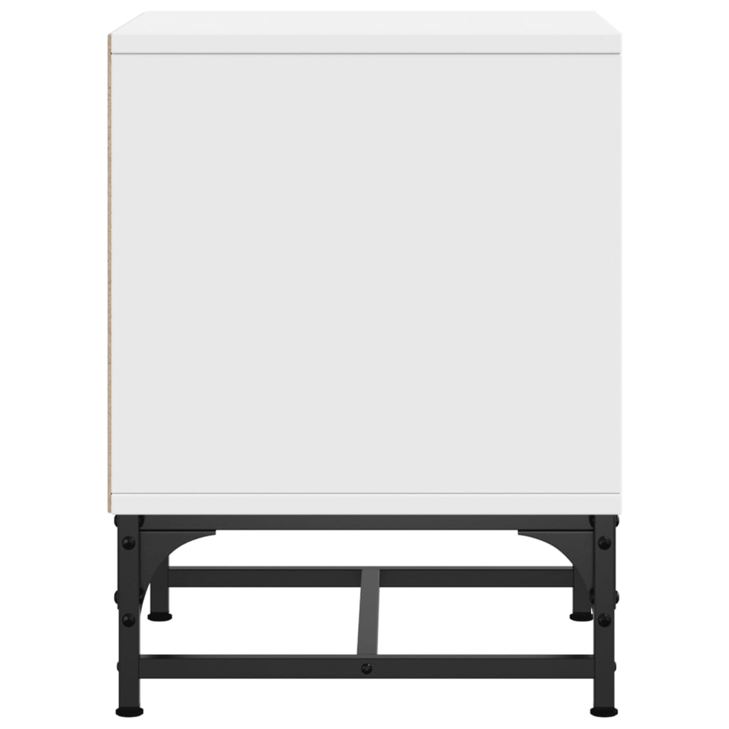 Tables de chevet avec portes vitrées 2 pcs Blanc 35x37x50 cm