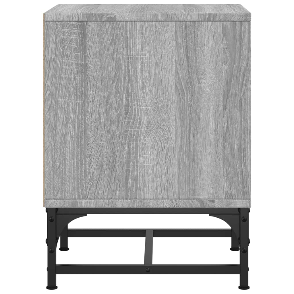 Bedside table with glass door Grey Sonoma 35x37x50 cm