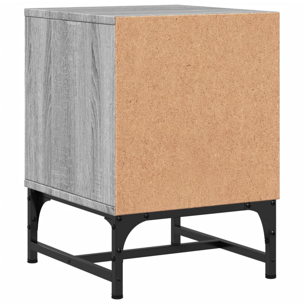 Bedside table with glass door Grey Sonoma 35x37x50 cm