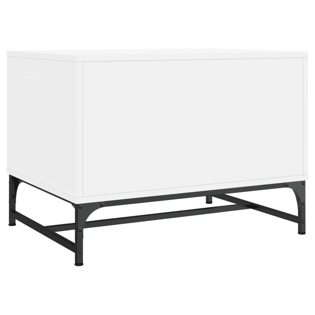 Coffee table with glass doors white 68.5x50x50 cm