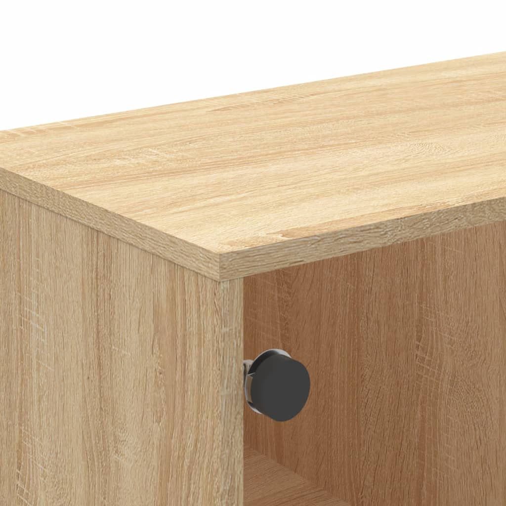 Table basse avec portes vitrées Chêne Sonoma 68,5x50x50 cm