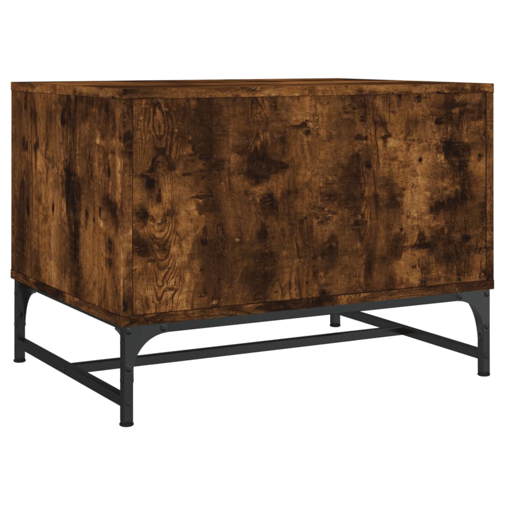 Table basse avec portes vitrées chêne fumé 68,5x50x50 cm