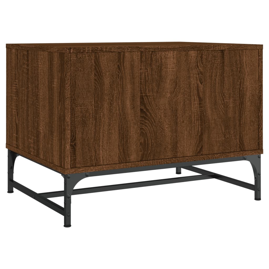 Table basse avec portes vitrées aspect chêne marron 68,5x50x50 cm