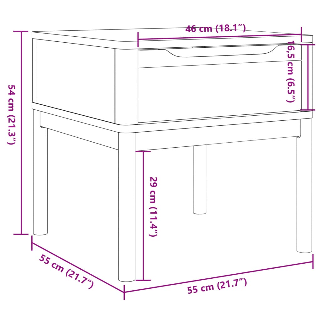 Lampe de table FLORO cire marron 55x55x54 cm bois de pin massif