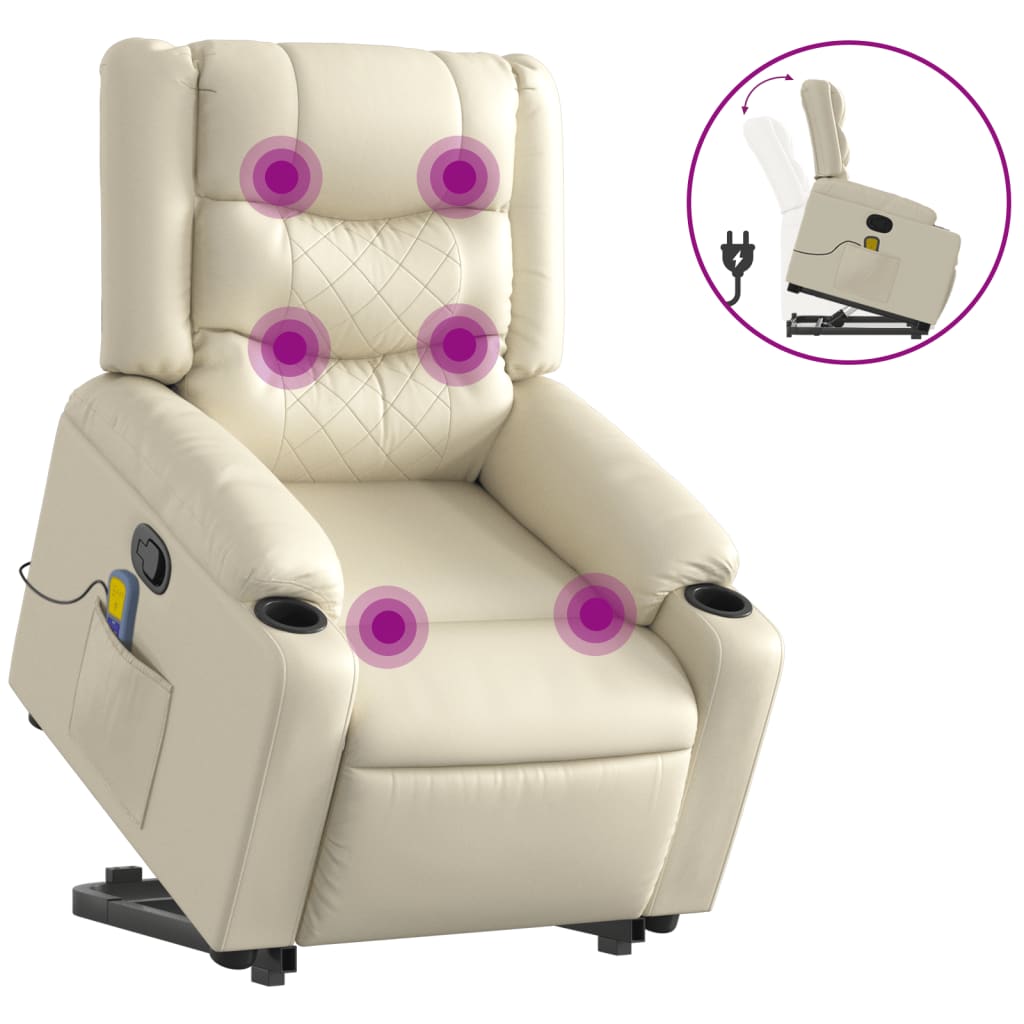 Massage chair with stand-up aid cream artificial leather