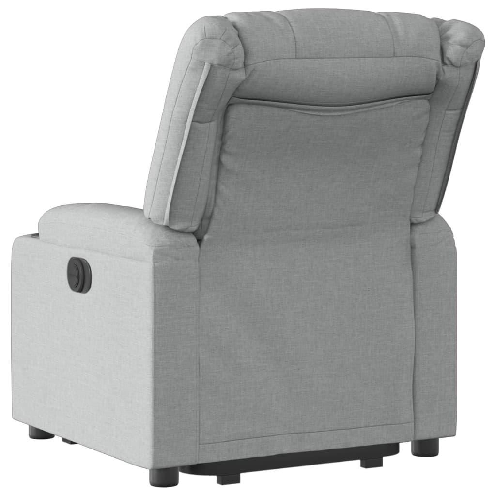Fauteuil relax avec releveur électrique en tissu gris clair