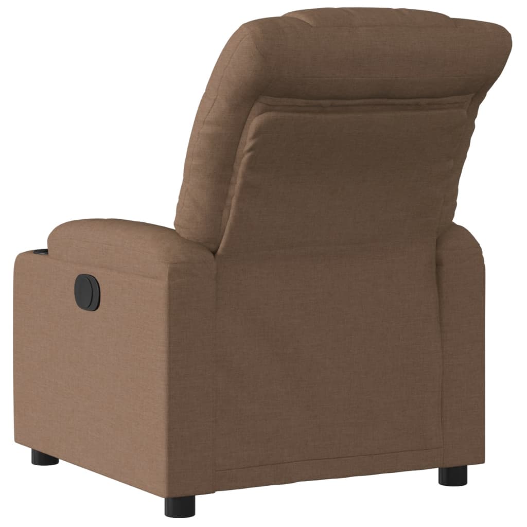 Electric recliner chair brown fabric