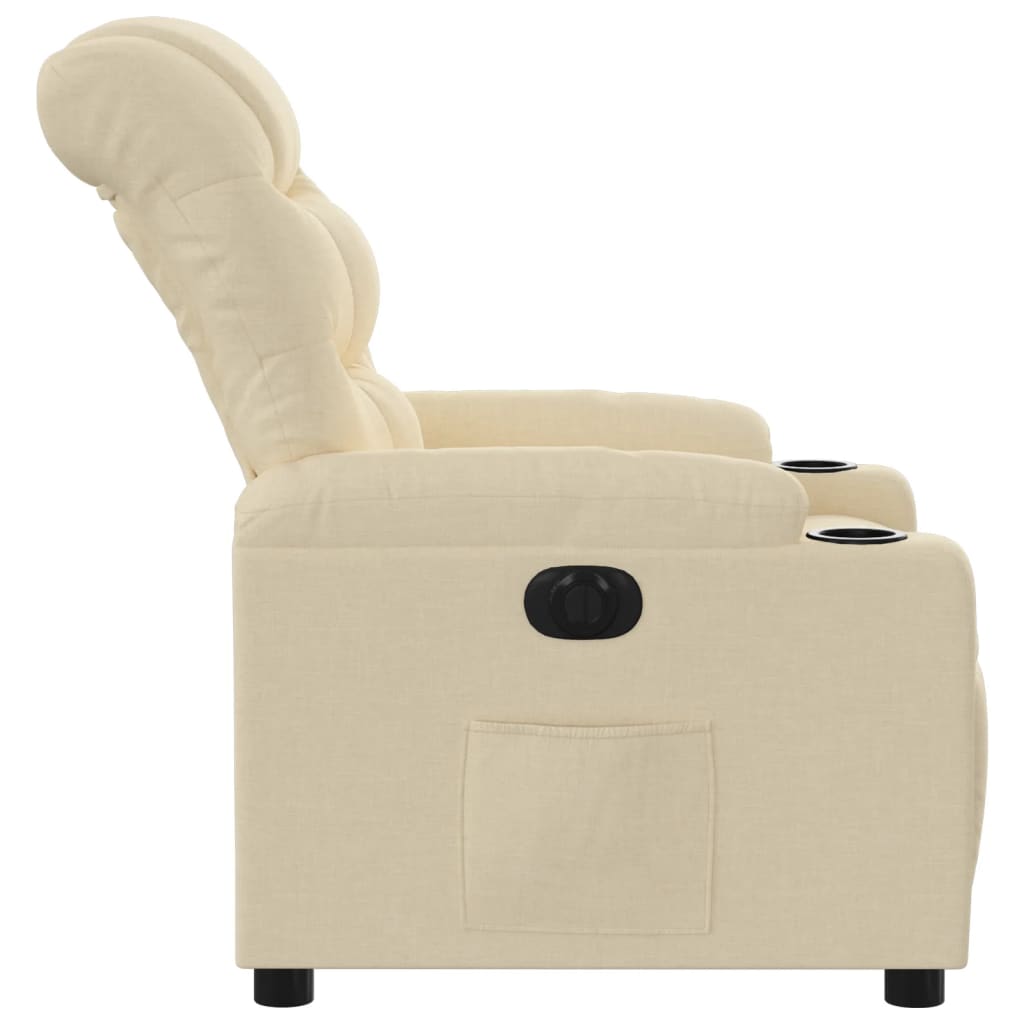 Electric recliner chair cream fabric