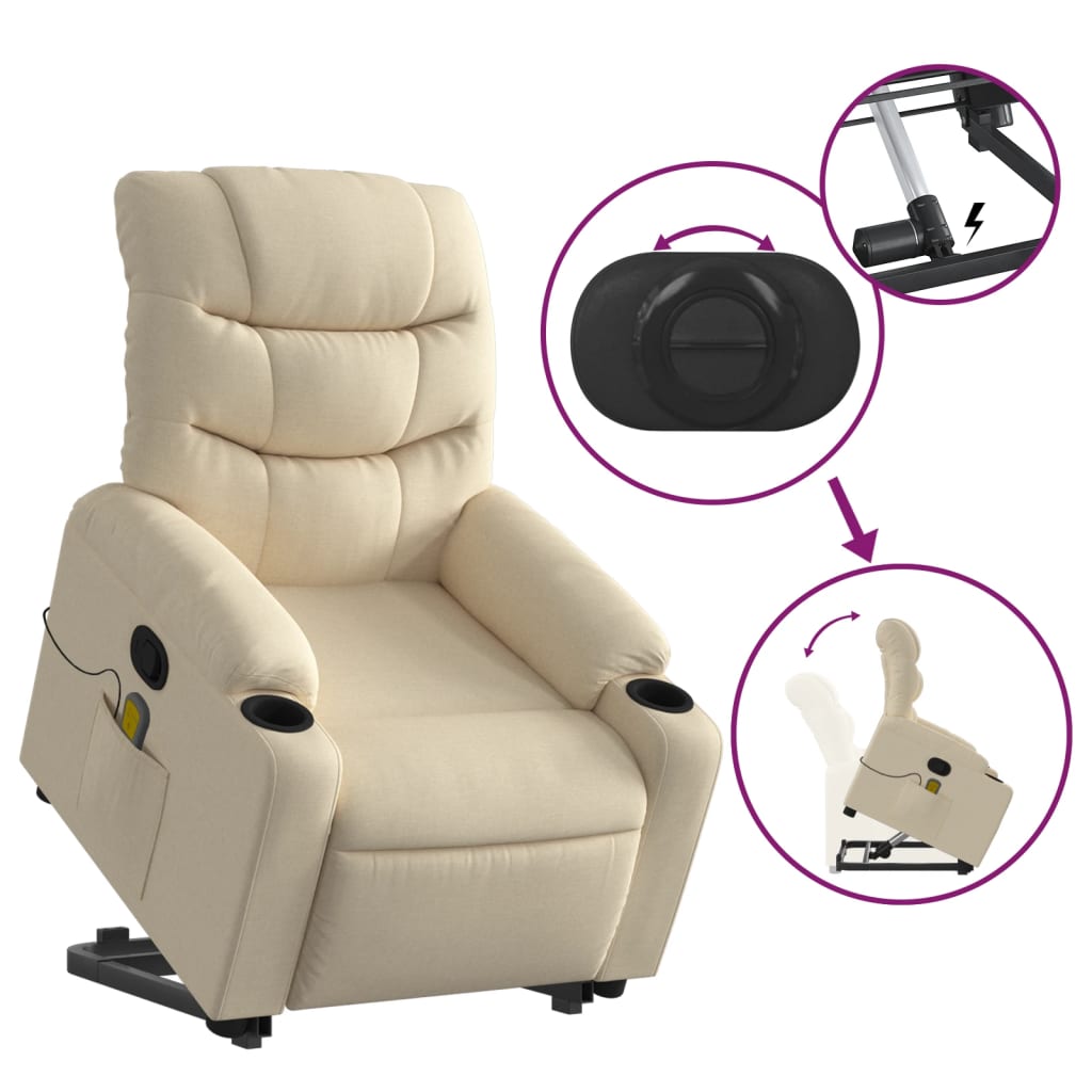 Massage chair with stand-up aid cream fabric