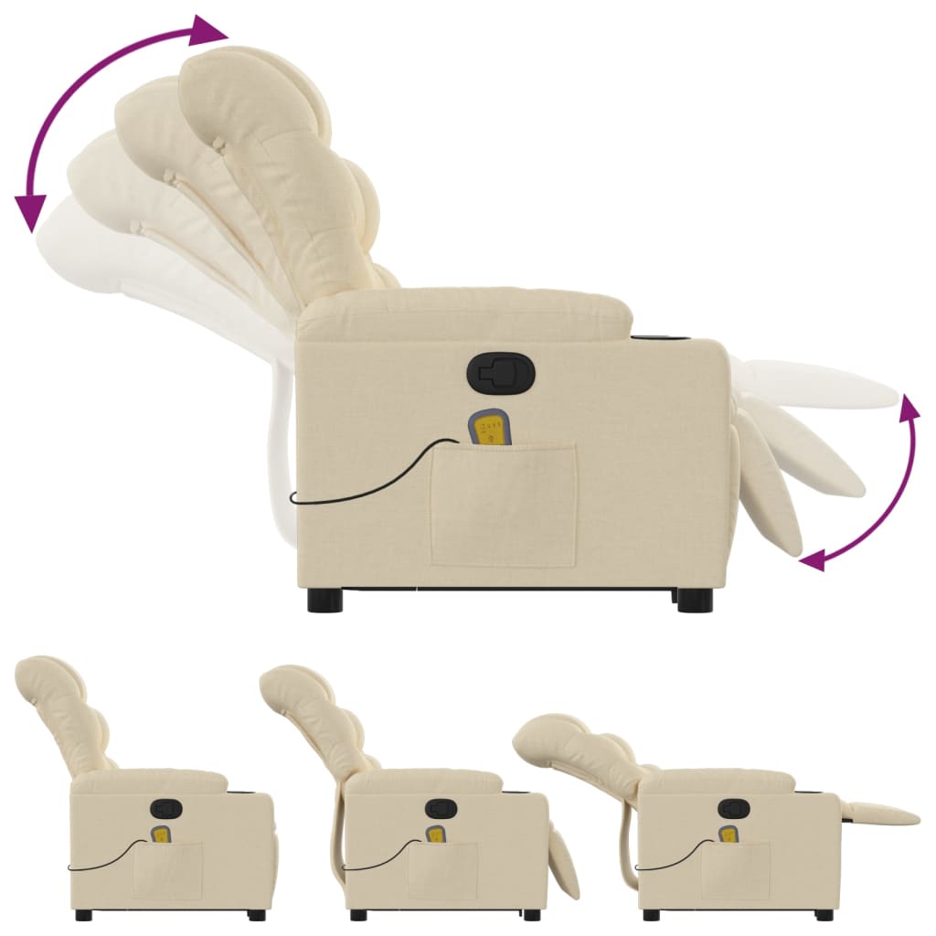 Massage chair with stand-up aid cream fabric