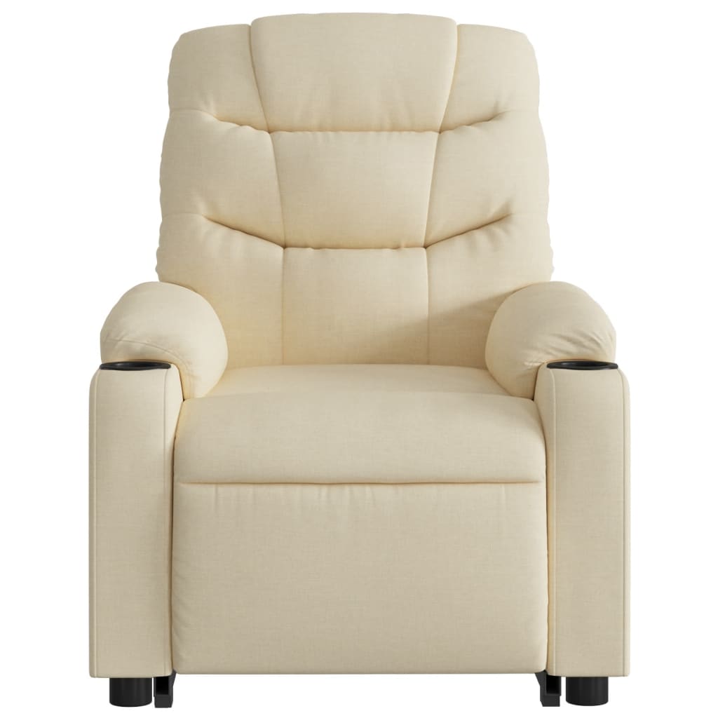 Relaxing chair with electric riser in cream fabric