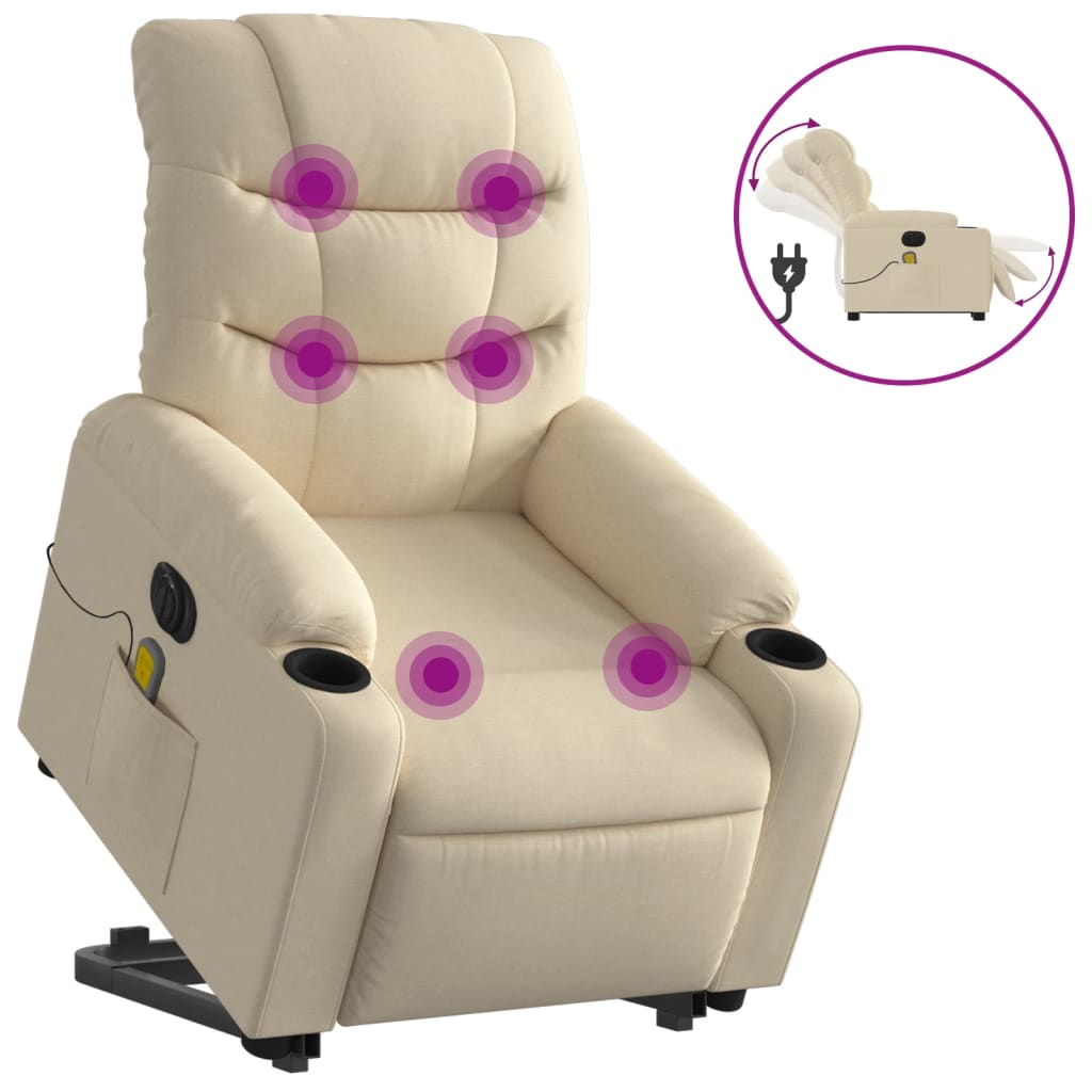 Electric massage chair with stand-up aid cream fabric