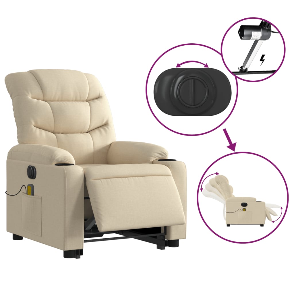 Electric massage chair with stand-up aid cream fabric