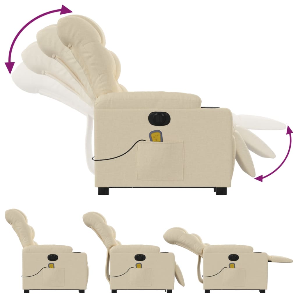 Electric massage chair with stand-up aid cream fabric