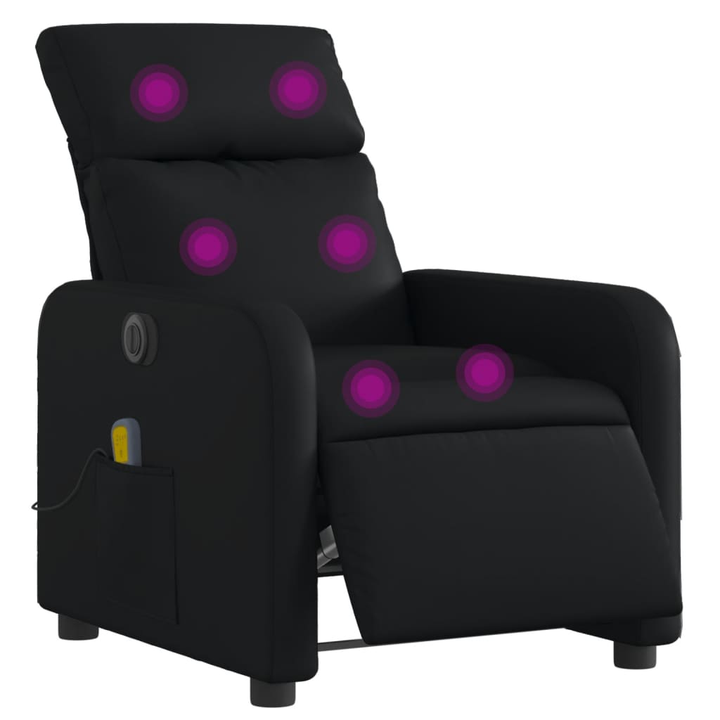 Fauteuil de massage électrique en similicuir noir