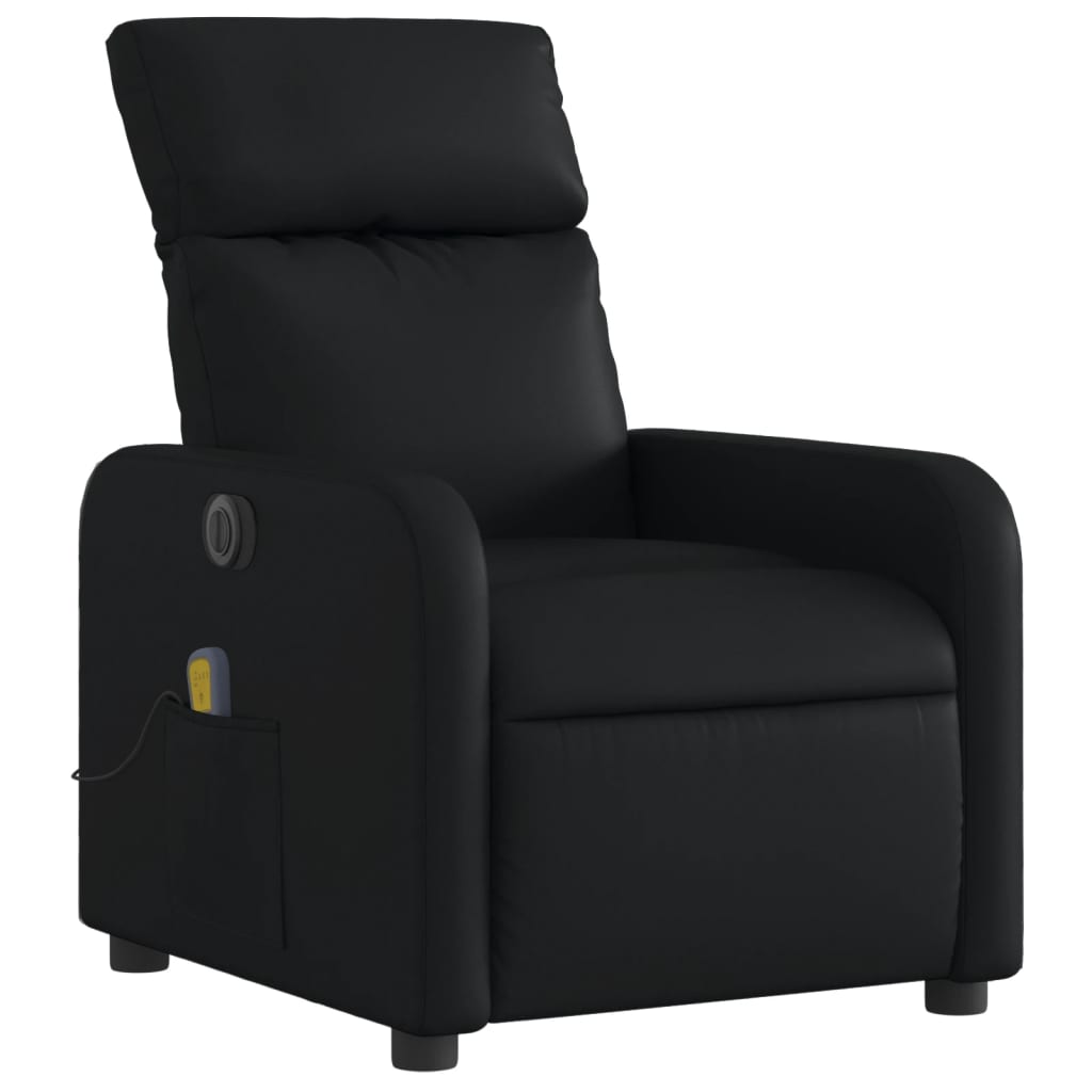 Fauteuil de massage électrique en similicuir noir