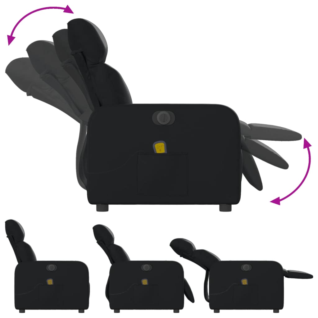 Fauteuil de massage électrique en similicuir noir