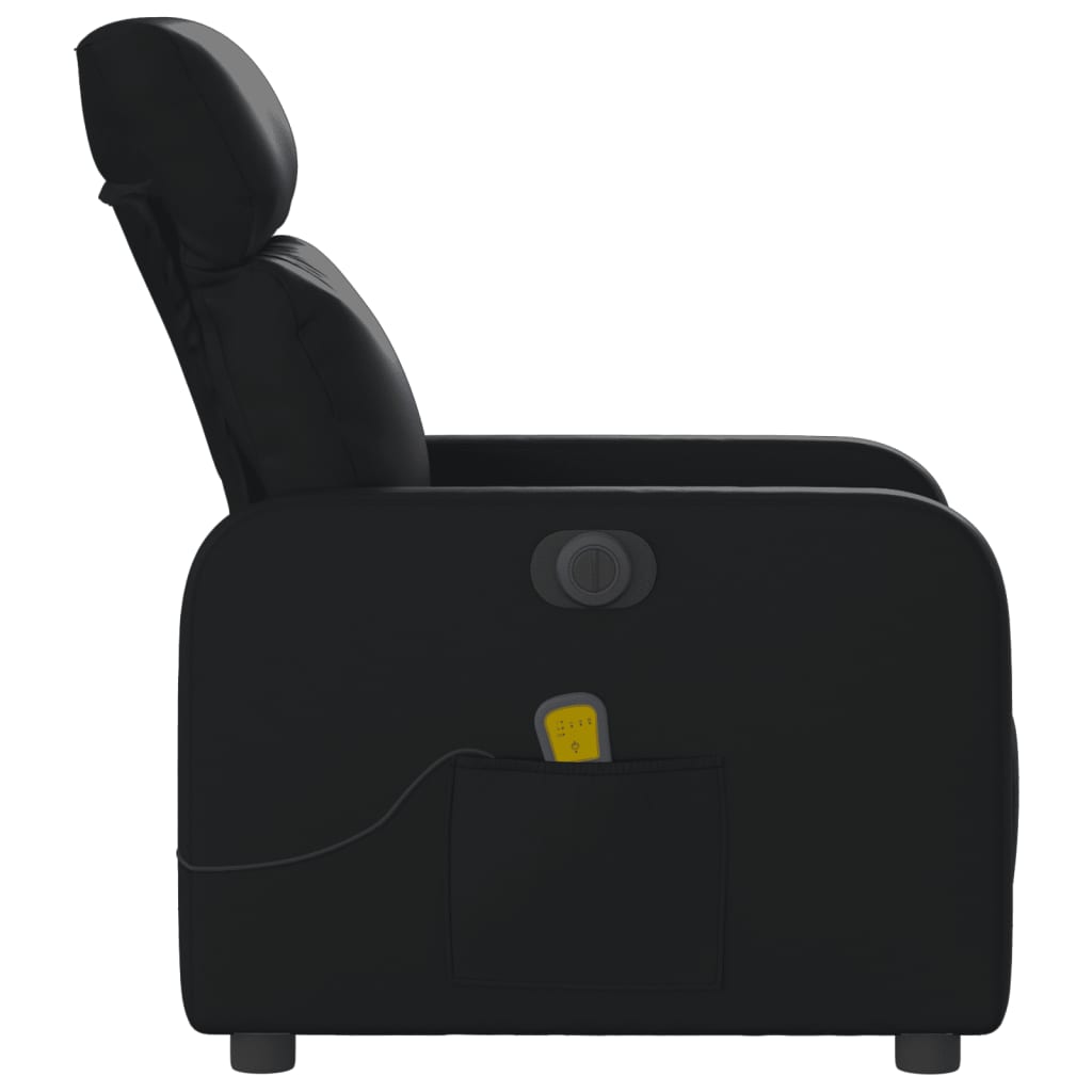Fauteuil de massage électrique en similicuir noir