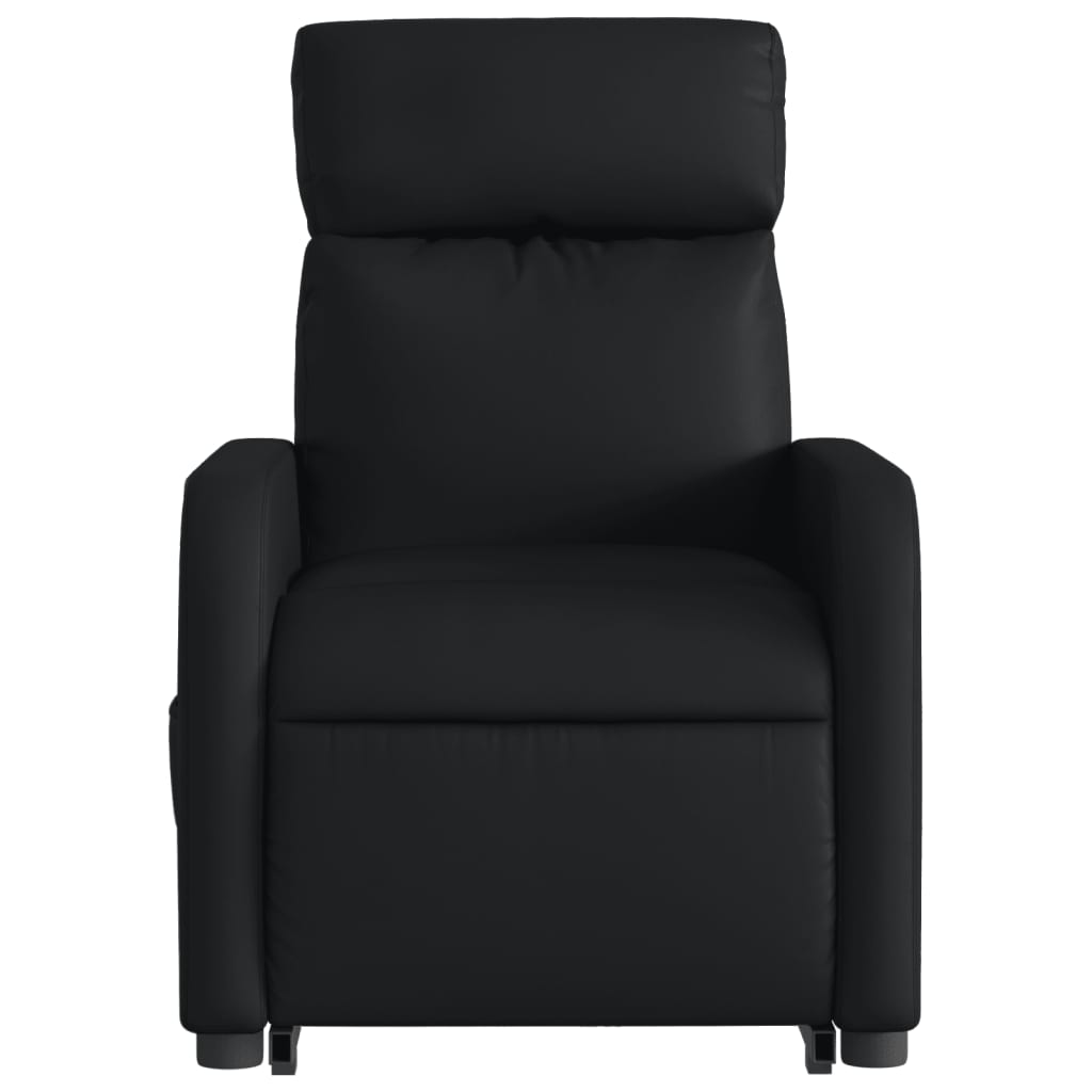 Fauteuil de massage avec aide électrique au verticalisation, noir, cuir artificiel