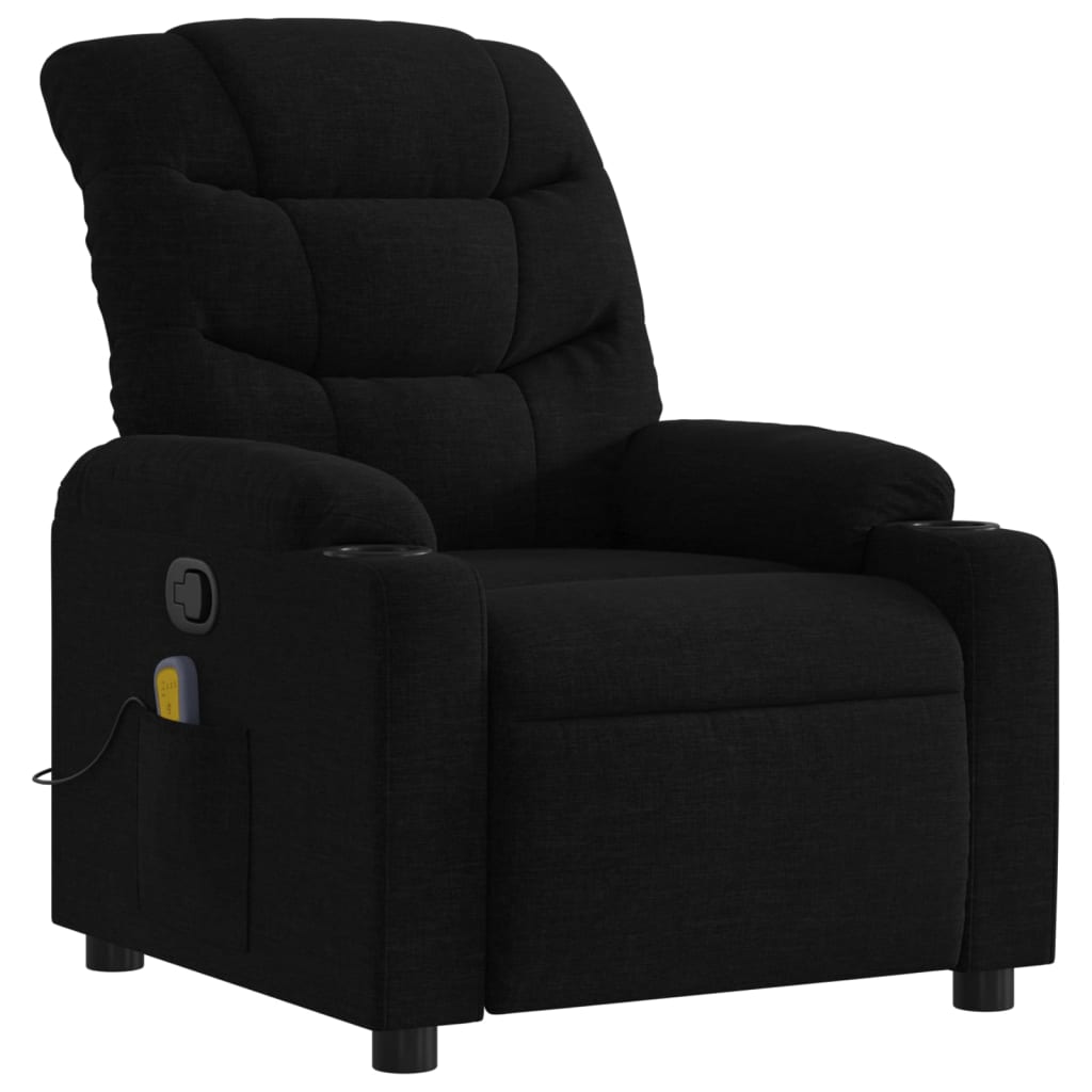 Massage-Relaxsessel, schwarzer Stoff