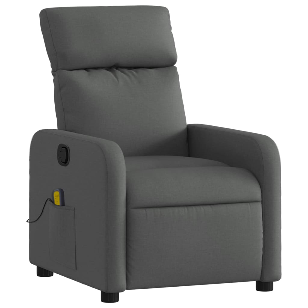 Massage-Relaxsessel, Stoff, Dunkelgrau