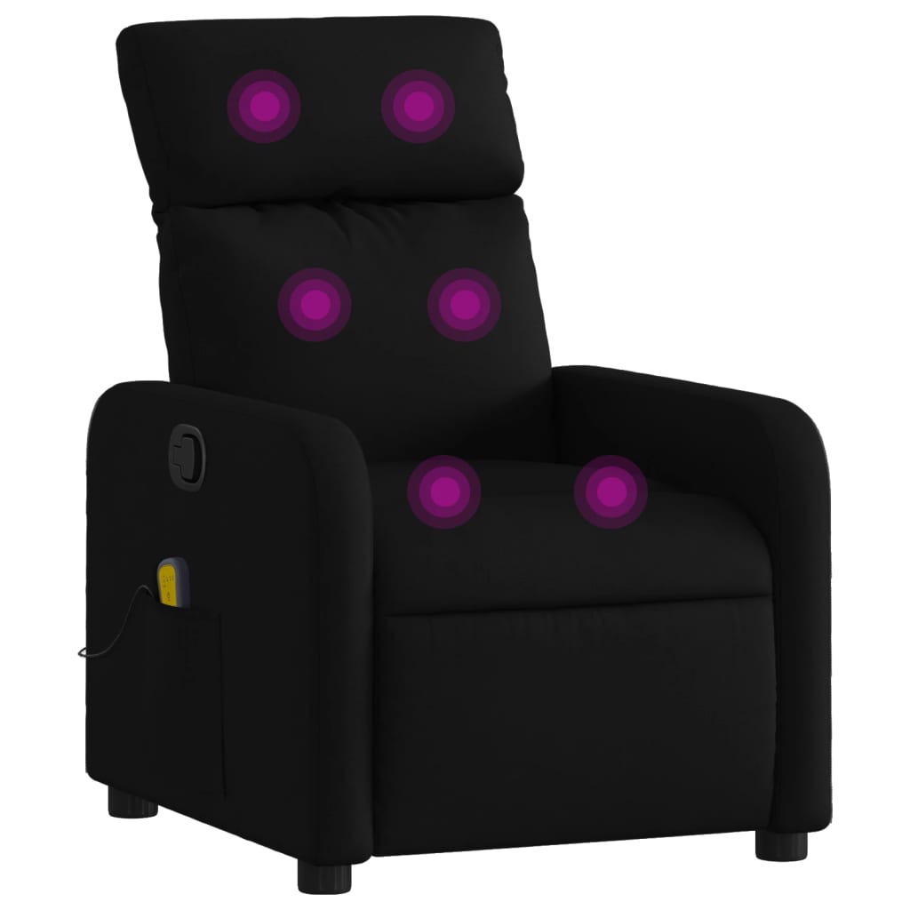 Massage-Relaxsessel, Stoff, Schwarz