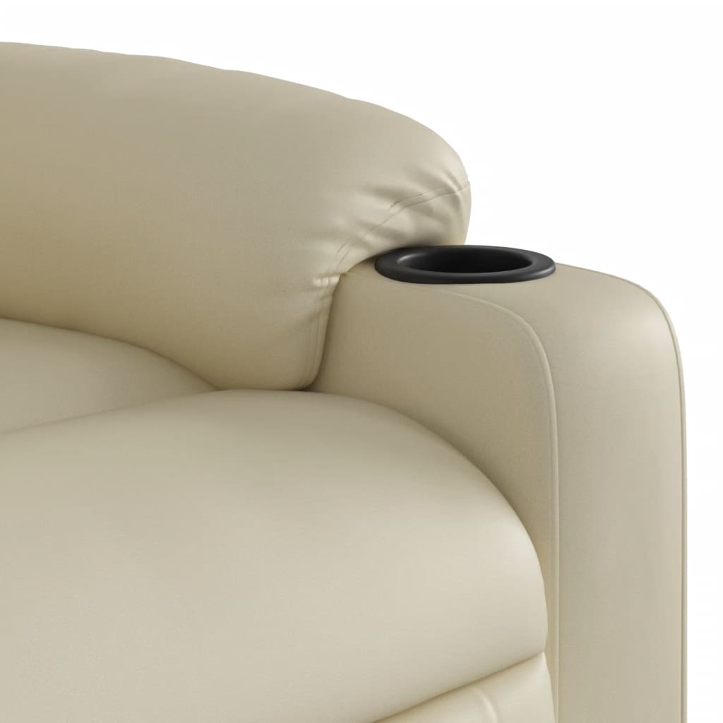 Massagesessel mit Relaxfunktion, Kunstleder, Creme
