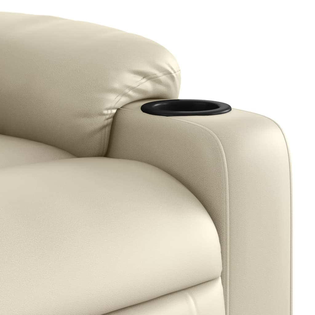 Massagesessel mit Relaxfunktion, Kunstleder, Creme