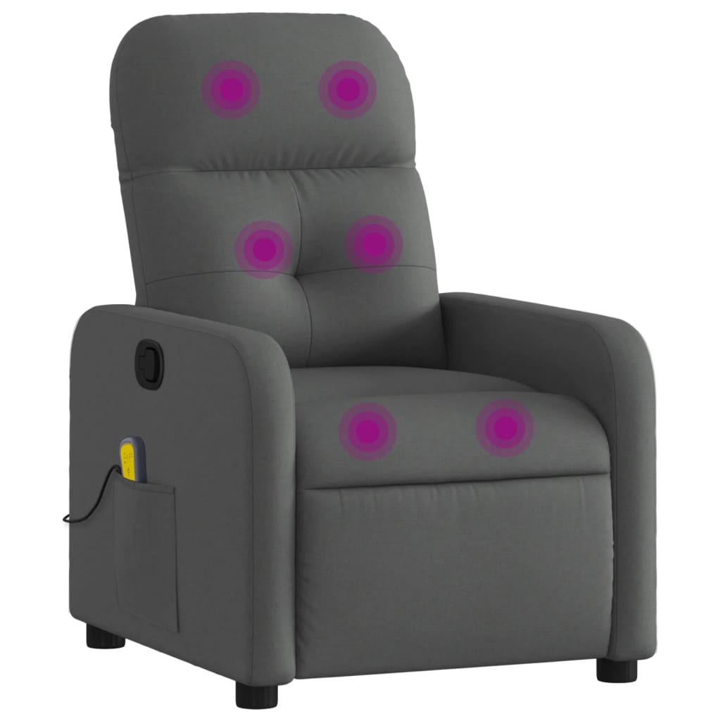 Massage-Relaxsessel, Stoff, Dunkelgrau