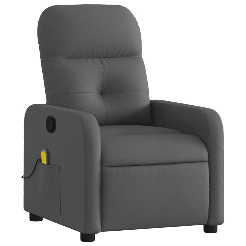 Massage-Relaxsessel, Stoff, Dunkelgrau
