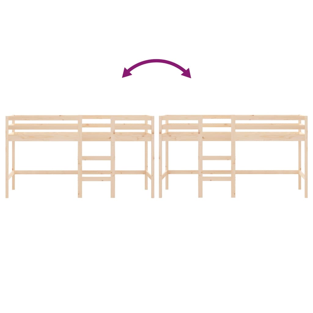 Children's loft bed with ladder 80x200 cm solid pine wood
