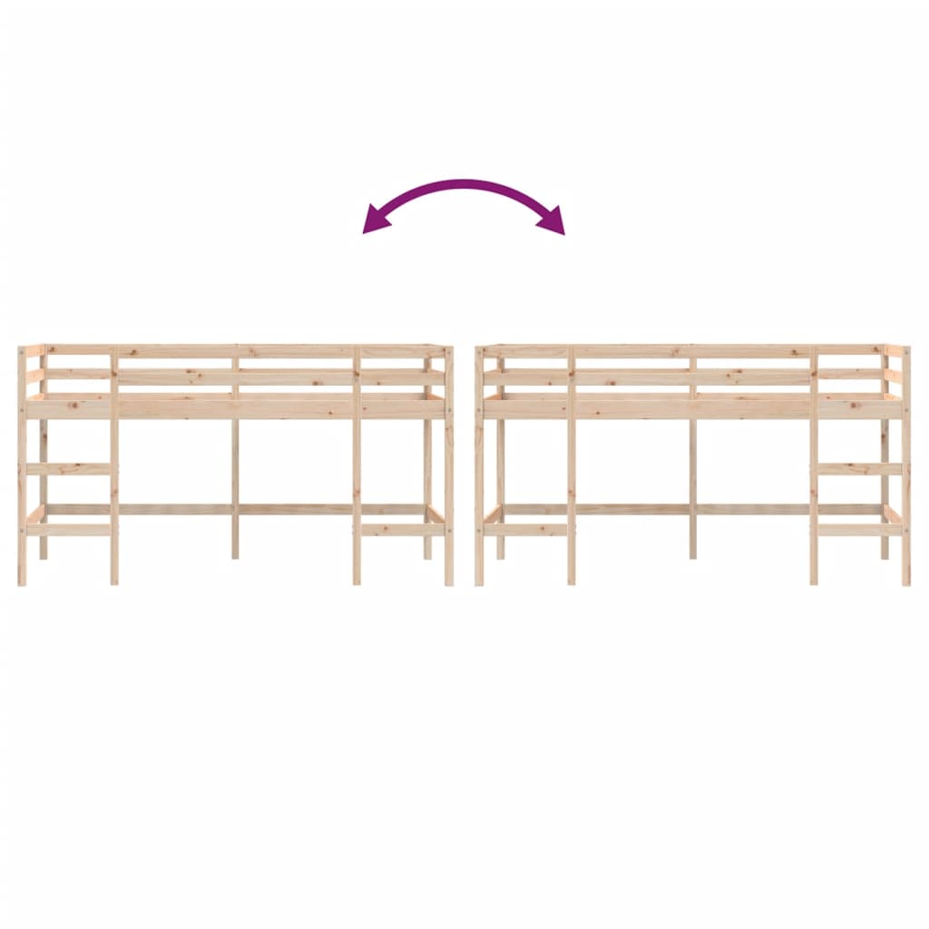 Children's loft bed with ladder 80x200 cm solid pine wood
